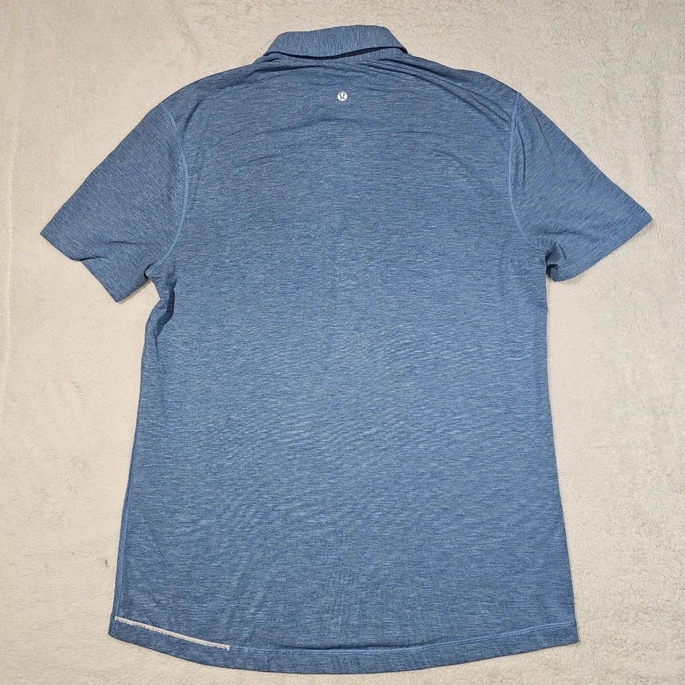 Lululemon Evolution Soft Short Sleeve Polo Shirt Blue - Picture 3 of 6